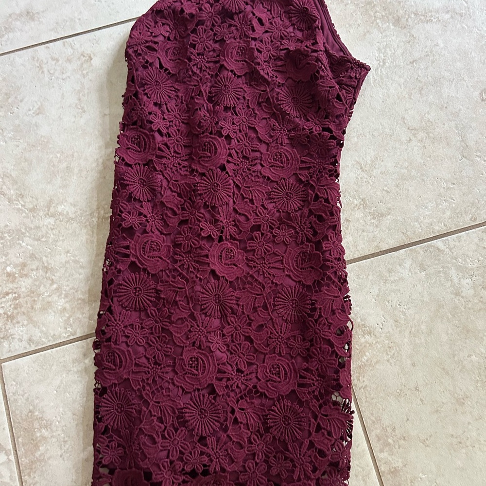 Lulu's Red One Shoulder Sheath Dress